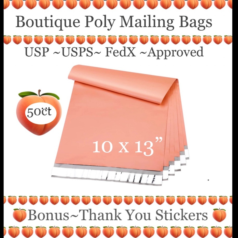 50ct 10x13’ Designer PolyMailers ~BONUS ⭐️ 50ct Free Thank You Stickers 🍑🆕🍑